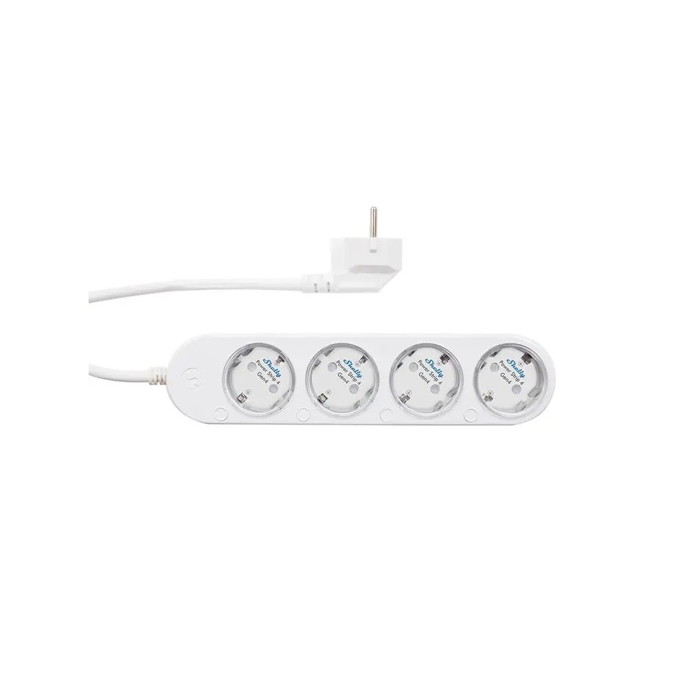 Shelly Power Strip 4 Gen4 Chytrá prodlužovačka s měřením spotřeby bílá