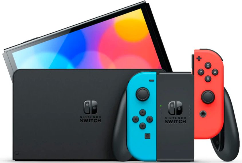 Nintendo Switch OLED · Neon Red/Blue