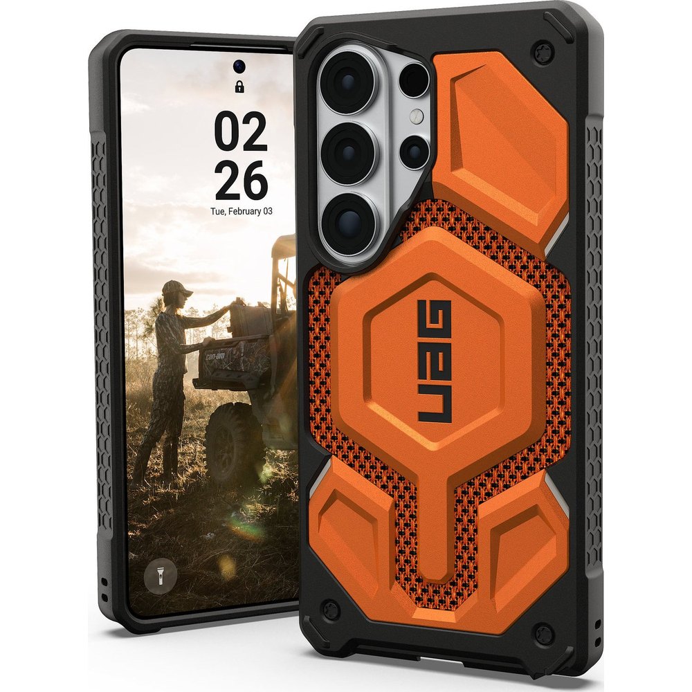 UAG Monarch Pro MagSafe Kevlar pro Galaxy S26 Ultra oranžový