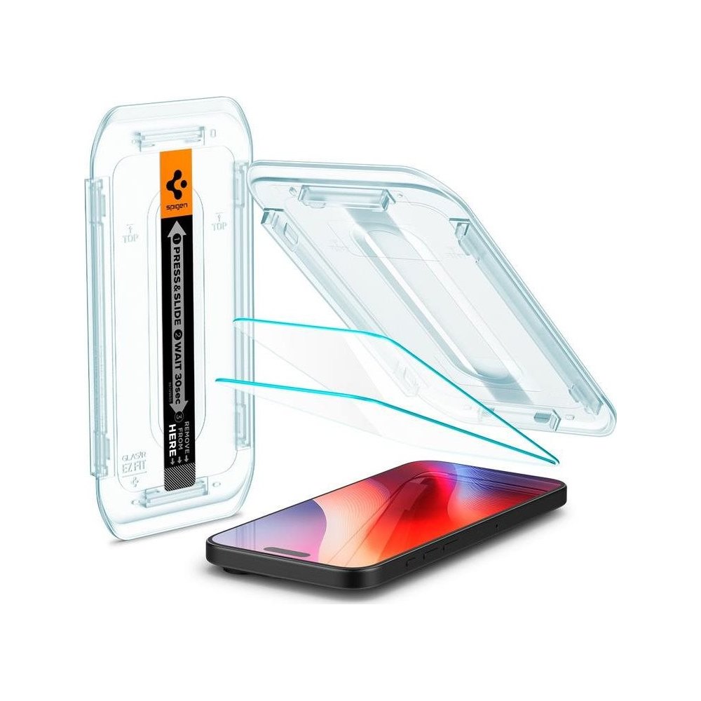 Spigen Glass tR EZ Fit 2 Pack pro iPhone 16 Pro čiré