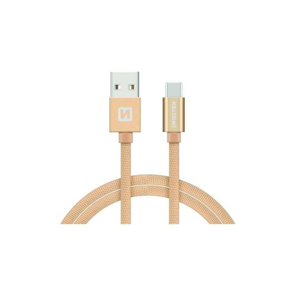 Swissten USB/USB-C 1,2 m zlatý