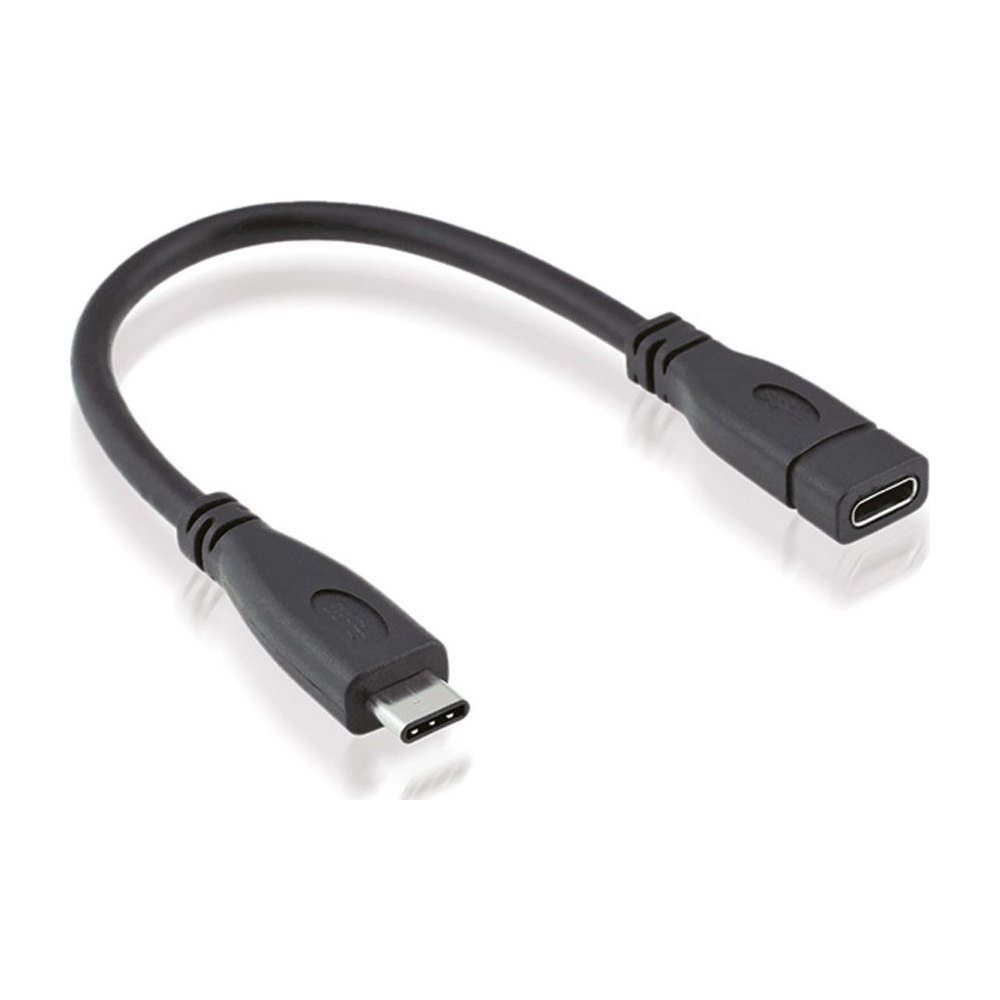 Roline Prodlužovací kabel USB-C(M)/USB-C(F) 15 cm černý