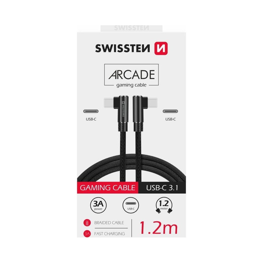 Swissten Arcade USB-C/USB-C 1,2 m černý