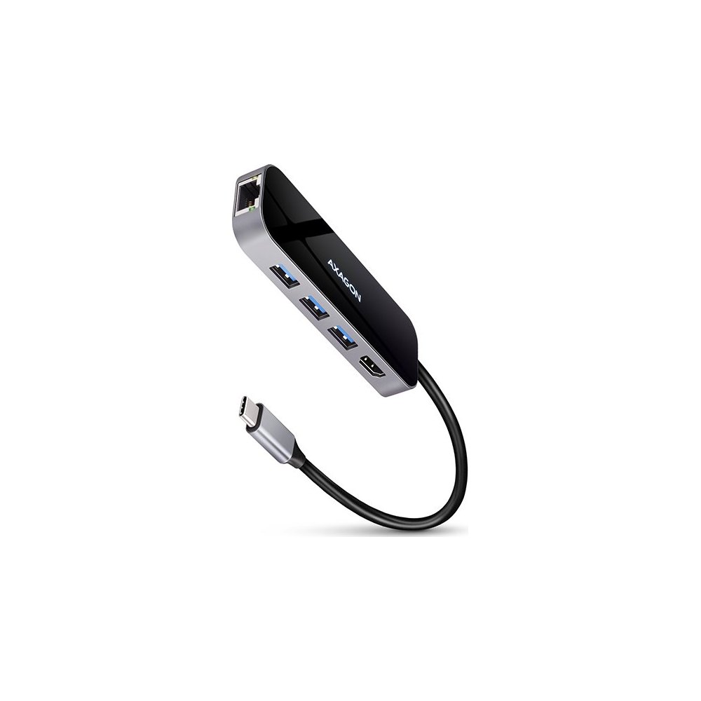 Axagon hub USB-C HMC-6GL USB 3.2 Gen1 3x USB-A HDMI GLAN 60 W PD 0,2 m