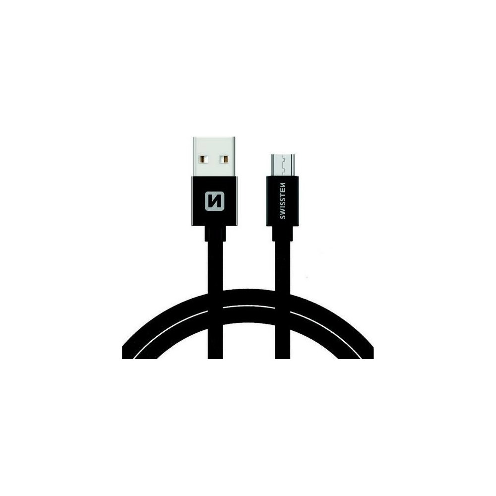 Swissten Textile USB-C 0,2 m černý